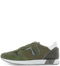 Летние кроссовки цвета хаки Trussardi Jeans