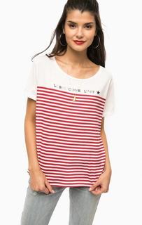 Хлопковая футболка в полоску с кулоном Scotch&Soda