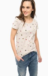 Хлопковая футболка с разноцветным принтом Only