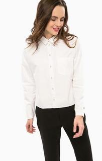 Хлопковая рубашка оверсайз белого цвета Only