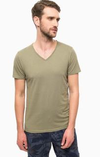 Хлопковая футболка с треугольным вырезом S.Oliver