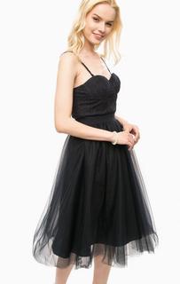 Синее платье с кружевным лифом и пышной юбкой Kocca