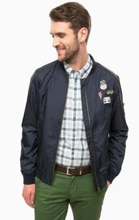 Легкая куртка синего цвета на молнии Tom Tailor Denim