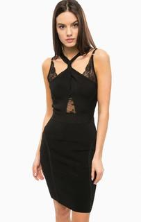 Черное платье с кружевными вставками Marciano Guess