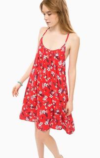 Красное платье с цветочным принтом Pepe Jeans