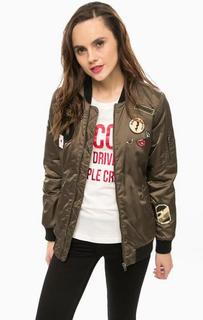 Демисезонная куртка-бомбер цвета хаки Only