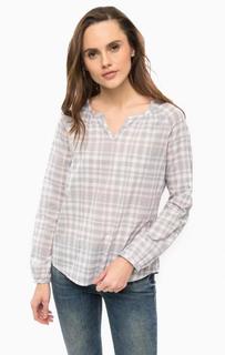 Хлопковая блуза в клетку Mustang
