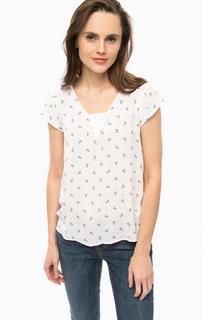 Белая блуза с короткими рукавами Mustang