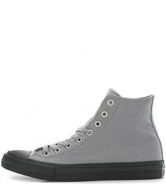 Высокие серые кеды из текстиля Converse