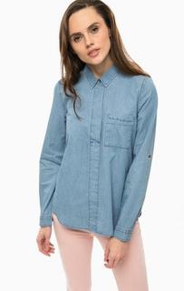 Синяя джинсовая блуза с длинными рукавами Mustang