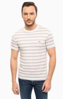 Белая футболка в полоску Lacoste