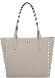 Серая кожаная сумка с металлическим декором Michael Michael Kors