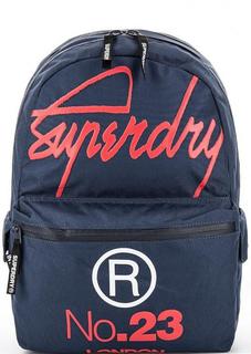 Синий текстильный рюкзак с ярким принтом Superdry