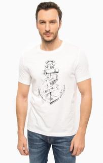 Белая футболка с принтом Mustang