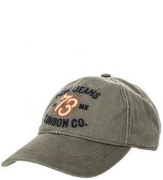 Серая бейсболка из хлопка с вышивкой Pepe Jeans