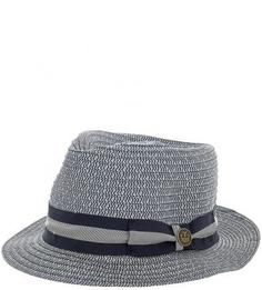 Плетеная шляпа с широкой синей лентой Goorin Bros.