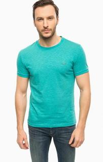 Бирюзовая футболка с круглым вырезом Lacoste