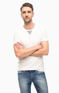 Белая футболка с короткими рукавами Tom Tailor Denim