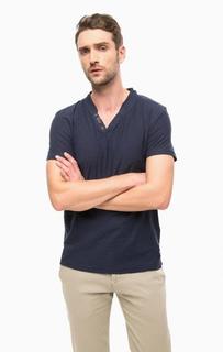 Хлопковая футболка с треугольным вырезом Tom Tailor Denim