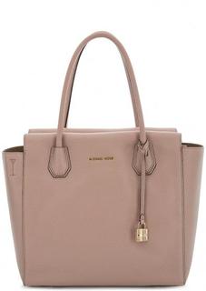 Вместительная кожаная сумка со съемным ремнем Michael Michael Kors