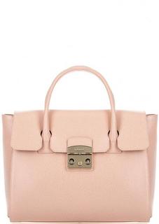 Кожаная сумка с короткими руками и дополнительным плечевым ремнем Furla
