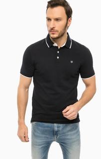 Хлопковая темно-синяя футболка поло Jack & Jones