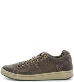 Коричнево-серые кеды из натуральной кожи Caterpillar