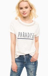 Белая футболка с металлическим декором Kocca