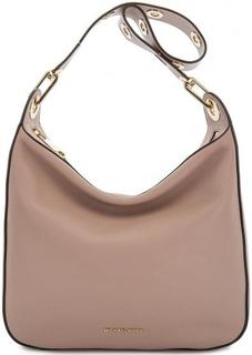 Розовая кожаная сумка с широкой ручкой Michael Michael Kors