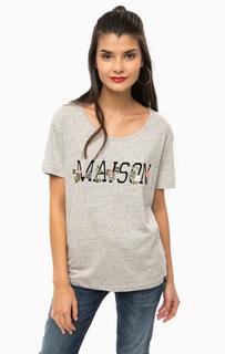 Серая футболка с вышивкой Scotch&Soda