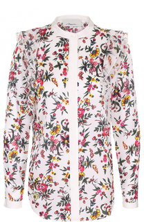 Шелковая блуза с цветочным принтом и оборками 3.1 Phillip Lim