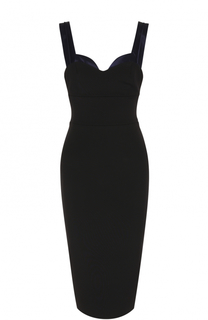 Платье-футляр с контрастной отделкой лифа Victoria Beckham