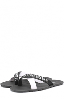 Резиновые шлепанцы с логотипом бренда Dirk Bikkembergs