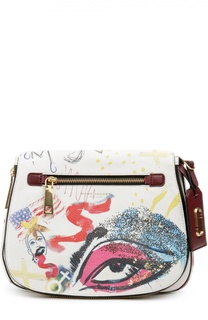 Кожаная сумка с ярким принтом Marc by Marc Jacobs