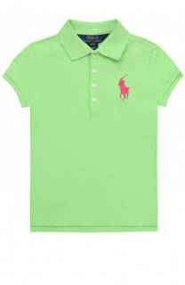 Поло из хлопка с логотипом бренда Polo Ralph Lauren