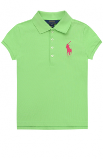 Поло из хлопка с логотипом бренда Polo Ralph Lauren