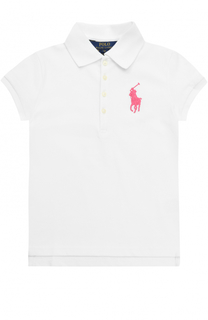 Поло из хлопка с логотипом бренда Polo Ralph Lauren