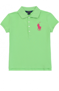 Поло из хлопка с логотипом бренда Polo Ralph Lauren