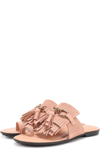 Замшевые сабо с бахромой и кисточкой Tod’s Tods