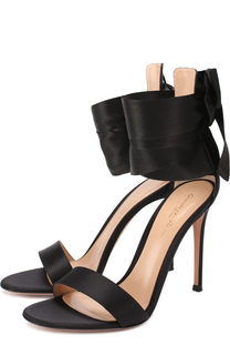 Атласные босоножки Gala с лентами на щиколотке Gianvito Rossi