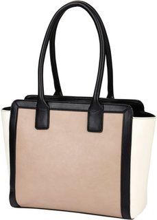 Трехцветная сумка (черный/белый/телесный) Bonprix