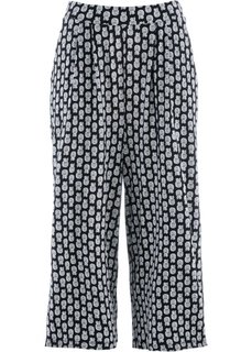 Трикотажные брюки-капри (черный/белый с рисунком) Bonprix