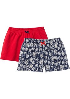 Шорты (2 шт.) (красный/темно-синий в цветочек) Bonprix