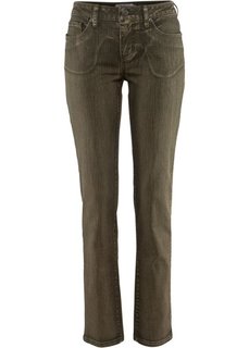 Джинсы-стретч STRAIGHT, низкий рост (K) (оливковый) Bonprix