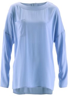Блузка с застежкой-молнией сзади (жемчужно-синий) Bonprix