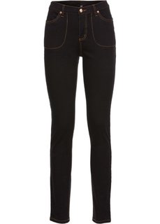 Брюки Skinny с завышенным поясом (черный) Bonprix