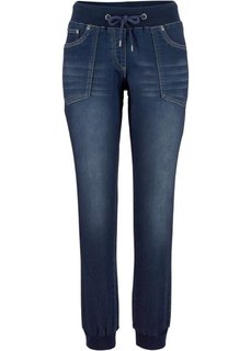 Трикотажные брюки в стиле деним, cредний рост (N) (темно-синий) Bonprix