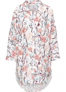 Блузка с вырезами в стиле оверсайз (цвет белой шерсти в цветочек) Bonprix