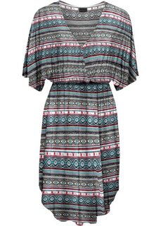 Трикотажное платье (черный с этнопринтом) Bonprix