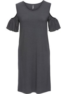 Трикотажное платье с вырезами (шиферно-серый меланж) Bonprix